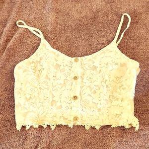 Scoop neck spaghetti strap crop top